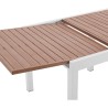 Table de jardin extensible - Rectangulaire - Aspect bois - Aluminium -