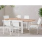 Table de jardin extensible - Rectangulaire - Aspect bois - Aluminium - 8 personnes - CALVI