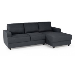 Canapé d'angle droit 4 places Paul - Tissu gris anthracite - L 215 x