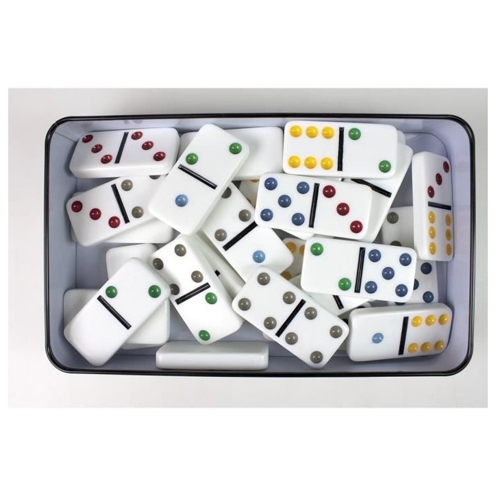 Jeu de dominos TACTIC Double 6 en boîte métal - Garçon et Fille - A partir de 5 ans Jeu de dominos TACTIC Double 6 en boîte métal - Garçon et Fille - A partir de 5 ans