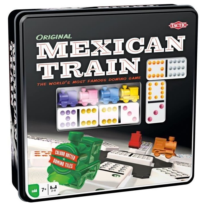 Jeu de dominos Mexican Train TACTIC - Boîte métal - Multicolore - 30 min - Adulte