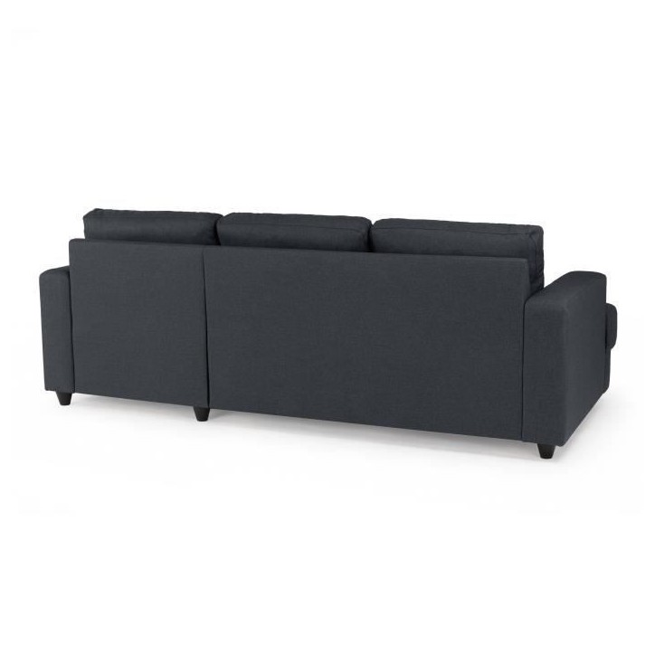 Canapé d'angle droit 4 places Paul - Tissu gris anthracite - L 215 x p 140 cm
