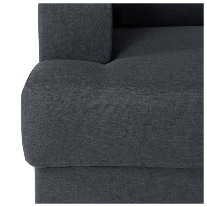 Canapé d'angle droit 4 places Paul - Tissu gris anthracite - L 215 x p 140 cm