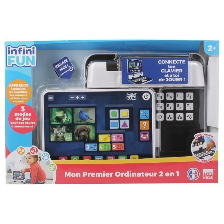 Ordinateur Jouet - KD - Mon Premier Ordinateur 2 en 1 - Apprentissage évolutif des couleurs, formes et lettres Ordinateur Jouet - KD - Mon Premier Ordinateur 2 en 1 - Apprentissage évolutif des couleurs, formes et lettres