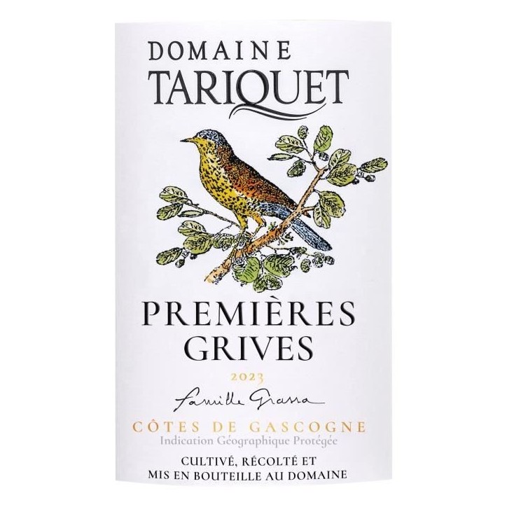 Magnum Domaine Tariquet Premieres Grives 2023 Côtes de Gascogne - Vin blanc du Sud Ouest - 1,5L