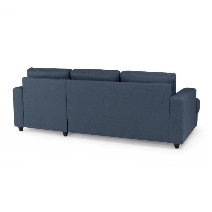 Canapé d'angle droit 4 places - Tissu bleu - Contemporain - L 215 x P 140 H 86 cm - PAUL Canapé d'angle droit 4 places - Tissu bleu - Contemporain - L 215 x P 140 H 86 cm - PAUL