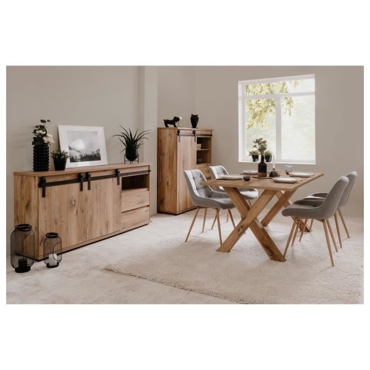 Table a manger seule MANZANO - Rectangulaire - Décor Chene Flagstaff - 8 personnes - L160 x H75 x P90 cm Table a manger seule MANZANO - Rectangulaire - Décor Chene Flagstaff - 8 personnes - L160 x H75 x P90 cm