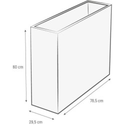 EDA Bac a fleurs Muret Loft GRAPHIT - 46 L - 78,5 x 29,5 x 60 cm - Bla