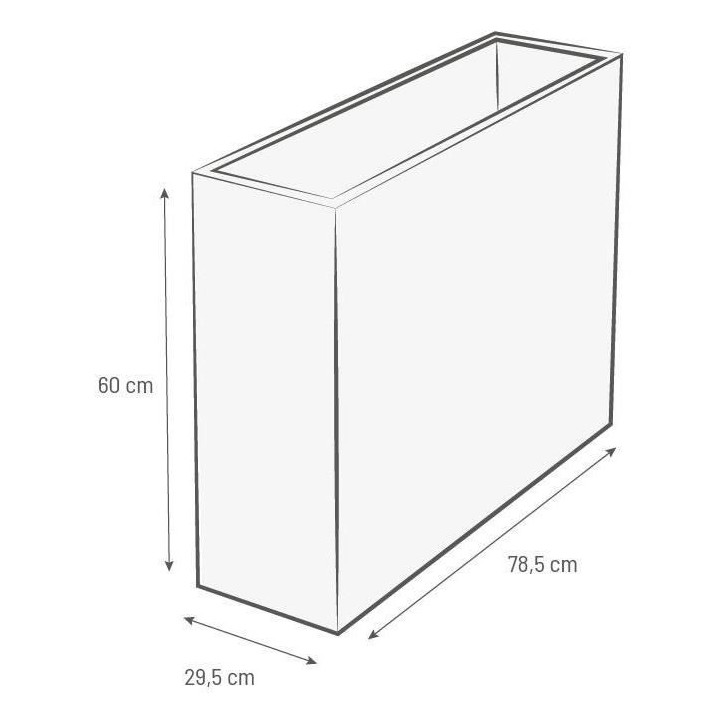 EDA Bac a fleurs Muret Loft GRAPHIT - 46 L - 78,5 x 29,5 x 60 cm - Blanc cérusé EDA Bac a fleurs Muret Loft GRAPHIT - 46 L - 78,5 x 29,5 x 60 cm - Blanc cérusé