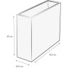 EDA Bac a fleurs Muret Loft GRAPHIT - 46 L - 78,5 x 29,5 x 60 cm - Bla