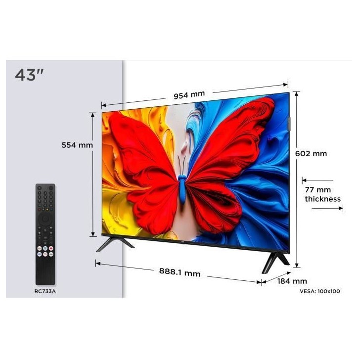 TCL 43S51K - TV QLED 43 (109 cm) - Full HD 1920x1080 - HDR10 - Android TV - 2xHDMI 1.4 - WiFi TCL 43S51K - TV QLED 43 (109 cm) - Full HD 1920x1080 - HDR10 - Android TV - 2xHDMI 1.4 - WiFi