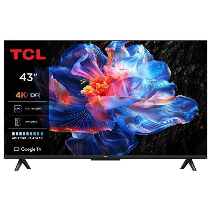 TCL 43P6K - TV LED 43 (109 cm) - 4K UHD 3840x2160 - HDR10+ - Google TV - 3xHDMI 2.1 - WiFi