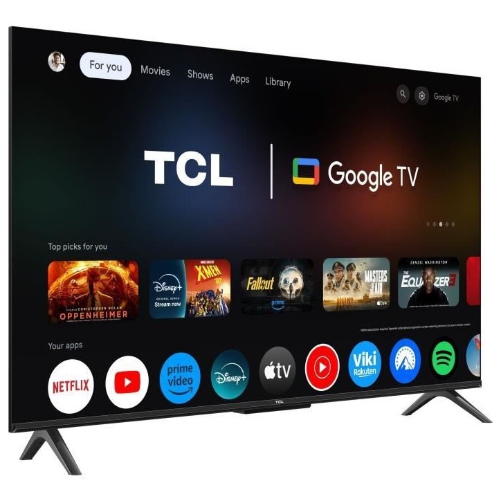 TCL 43P6K - TV LED 43 (109 cm) - 4K UHD 3840x2160 - HDR10+ - Google TV - 3xHDMI 2.1 - WiFi