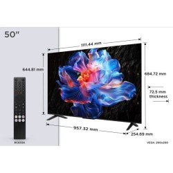 TCL 50P6K - TV LED 50 (126 cm) - 4K UHD 3840x2160 - HDR10+ - Google TV