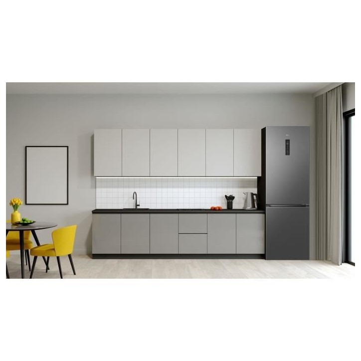 Réfrigérateur combiné - TCL - RP318BSC0 - 2 portes - Classe C - 318 L - 59,5 x 65 x 185 cm - Gris Quartz