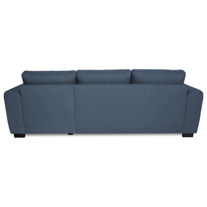 Canapé d'angle fixe réversible 4 places - Tissu Bleu - L245 x P150 x H86 cm - HAMILTON - Fabriqué en Ukraine
