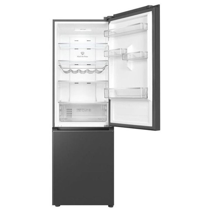 Réfrigérateur combiné - TCL - RP318BSC0 - 2 portes - Classe C - 318 L - 59,5 x 65 x 185 cm - Gris Quartz