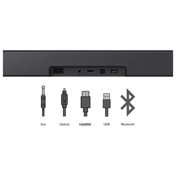 Barre de son - TCL - S45HE - Dolby Atmos 2.1 avec caisson de basses intégré - Noir