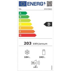 Réfrigérateur combiné - TCL - RP347BBD0 - 347 L - Classe D - 60 x 6