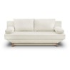 Banquette convertible 3 places TEIJO - Tissu bouclette beige - Coffre