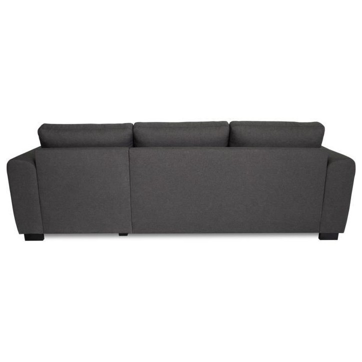 Canapé d'angle fixe réversible 4 places - Tissu Anthracite - L245 x P150 x H86 cm - HAMILTON - Fabriqué en Ukraine