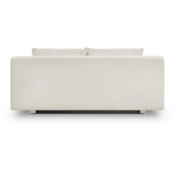 Banquette convertible 3 places TEIJO - Tissu bouclette beige - Coffre
