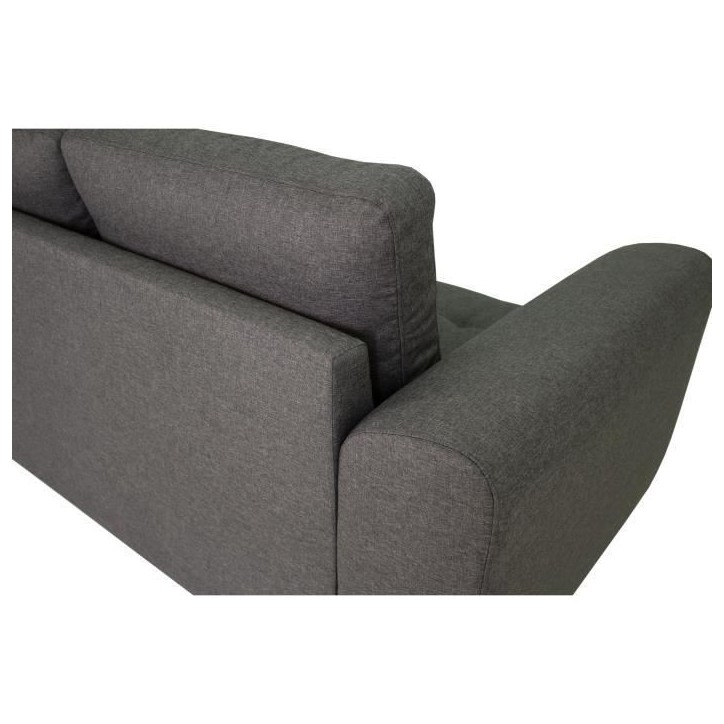 Canapé d'angle fixe réversible 4 places - Tissu Anthracite - L245 x P150 x H86 cm - HAMILTON - Fabriqué en Ukraine
