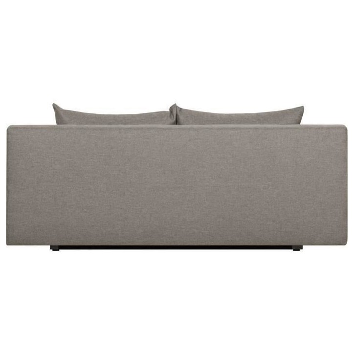 TEIJO Banquette convertible 3 places avec coffre de rangement - Tissu Taupe - L187 x P 91 x H 82 cm