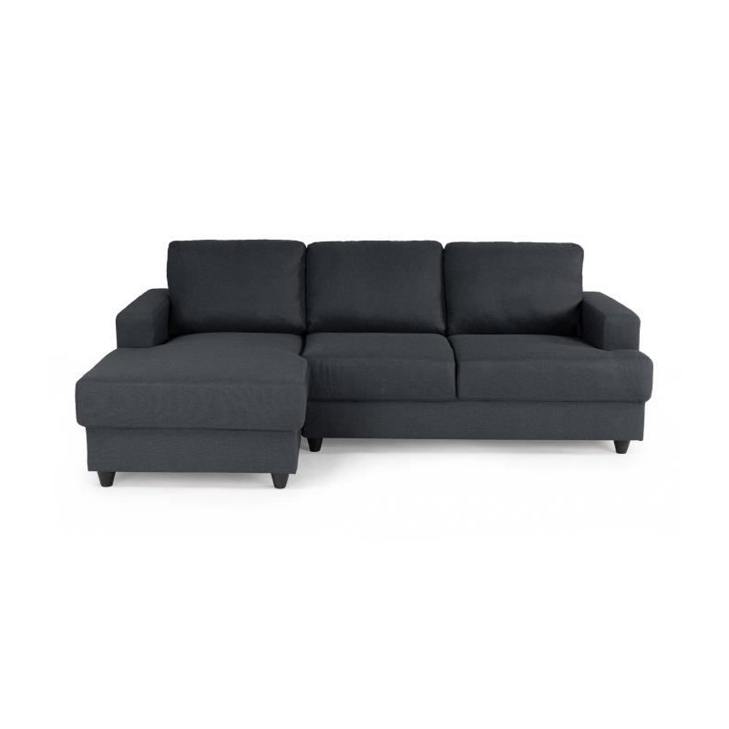 Canapé d'angle gauche 4 places Paul - Tissu gris anthracite - L 215 x Canapé d'angle gauche 4 places Paul - Tissu gris anthracite - L 215 x