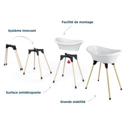 Pack baignoire THERMOBABY VASCO 5 en 1 Blanc muguet - Fabriqué en Fra