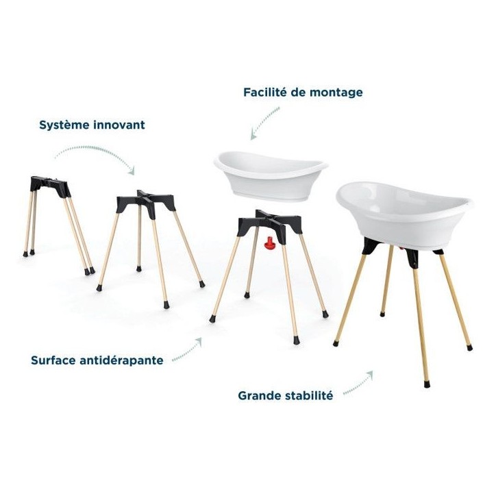 Pack baignoire THERMOBABY VASCO 5 en 1 Blanc muguet - Fabriqué en France Pack baignoire THERMOBABY VASCO 5 en 1 Blanc muguet - Fabriqué en France