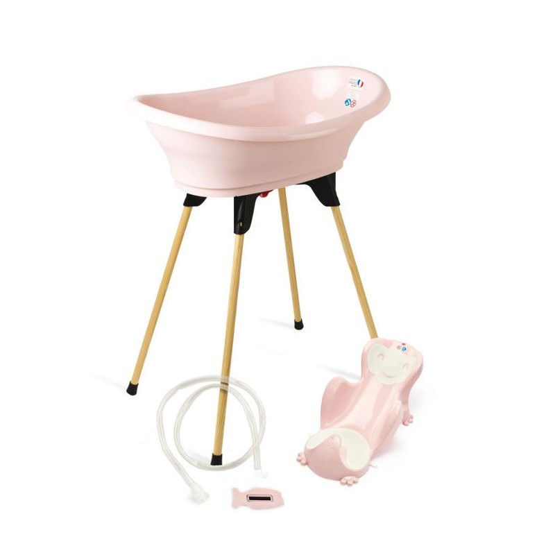 Pack baignoire THERMOBABY VASCO 5 en 1 Rose poudre - Fabriqué en Fran
