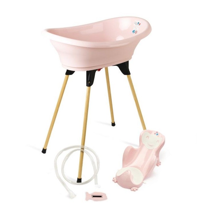 Pack baignoire THERMOBABY VASCO 5 en 1 Rose poudre - Fabriqué en France Pack baignoire THERMOBABY VASCO 5 en 1 Rose poudre - Fabriqué en France