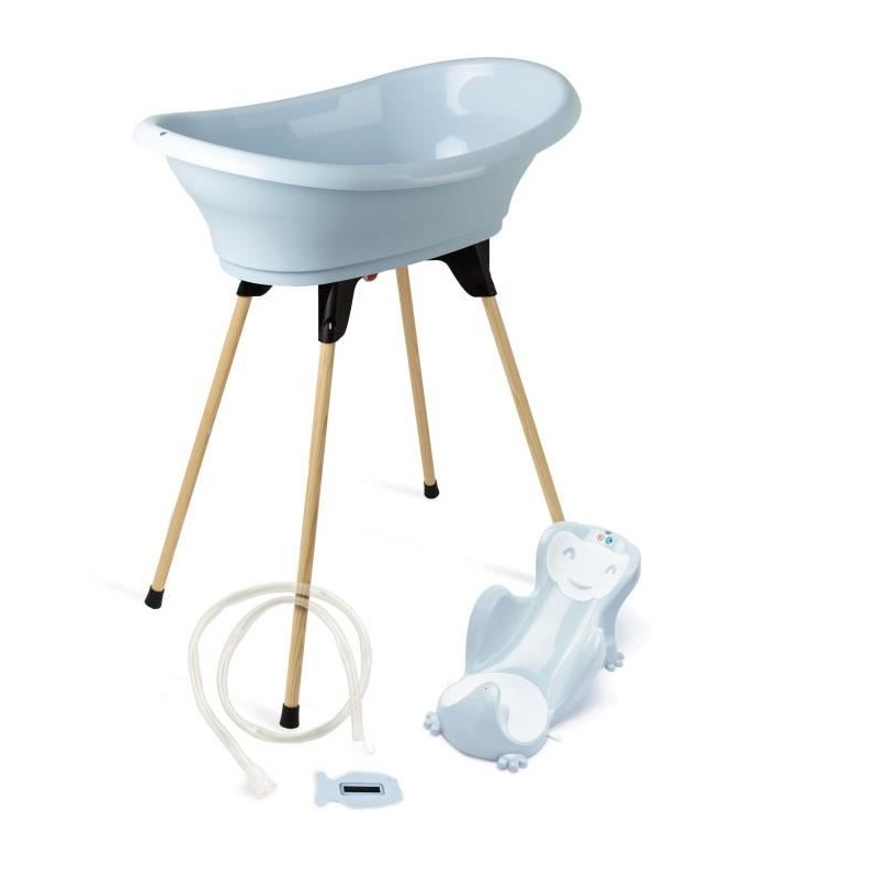 Pack baignoire THERMOBABY VASCO 5 en 1 Fleur bleue - Fabriqué en Fran Pack baignoire THERMOBABY VASCO 5 en 1 Fleur bleue - Fabriqué en Fran