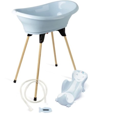 Pack baignoire THERMOBABY VASCO 5 en 1 Fleur bleue - Fabriqué en Fran