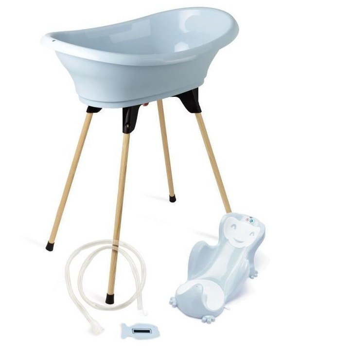 Pack baignoire THERMOBABY VASCO 5 en 1 Fleur bleue - Fabriqué en France Pack baignoire THERMOBABY VASCO 5 en 1 Fleur bleue - Fabriqué en France