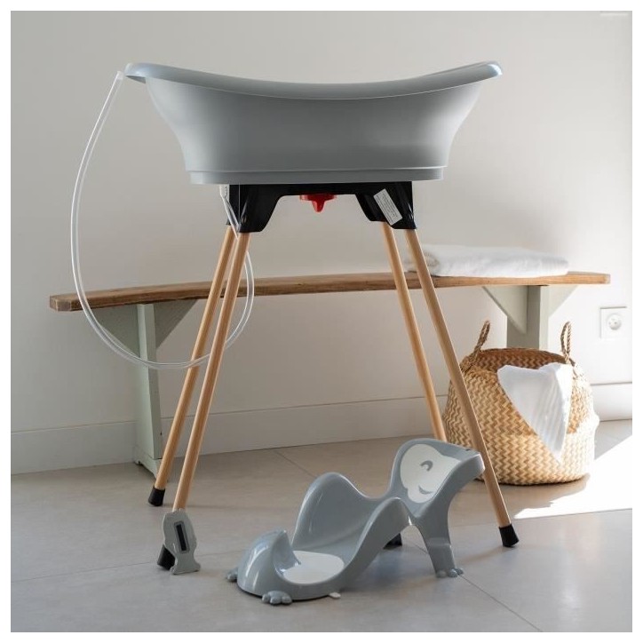 Pack baignoire THERMOBABY VASCO 5 en 1 Fleur bleue - Fabriqué en France Pack baignoire THERMOBABY VASCO 5 en 1 Fleur bleue - Fabriqué en France
