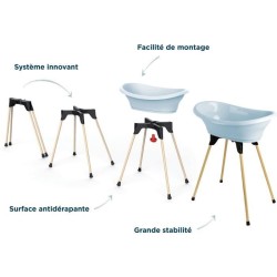 Pack baignoire THERMOBABY VASCO 5 en 1 Fleur bleue - Fabriqué en Fran