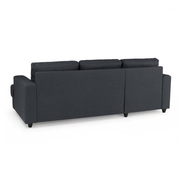 Canapé d'angle gauche 4 places Paul - Tissu gris anthracite - L 215 x P 140 cm - Fabriqué en Ukraine