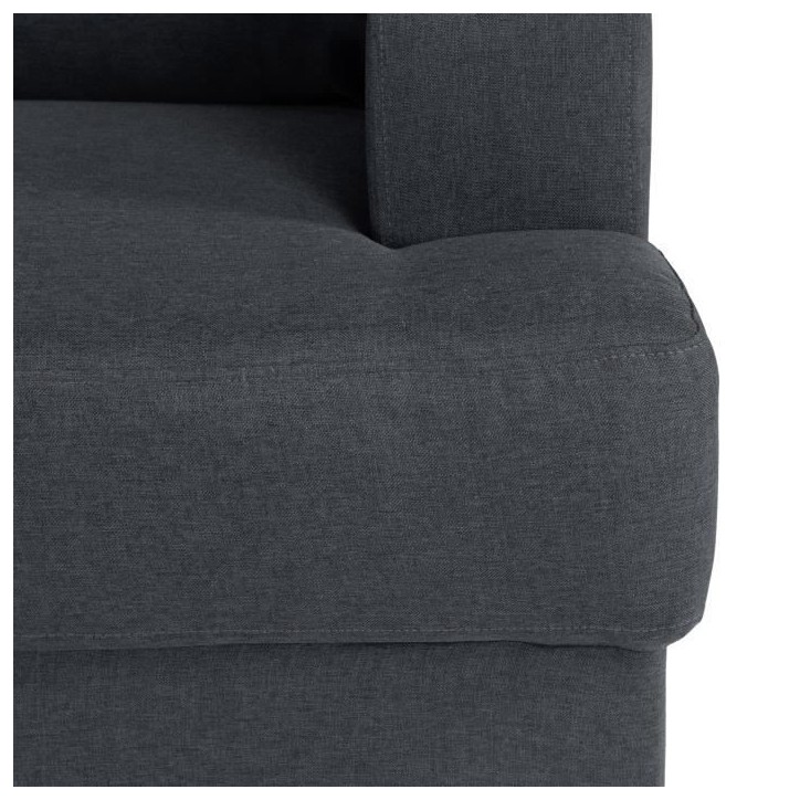 Canapé d'angle gauche 4 places Paul - Tissu gris anthracite - L 215 x P 140 cm - Fabriqué en Ukraine