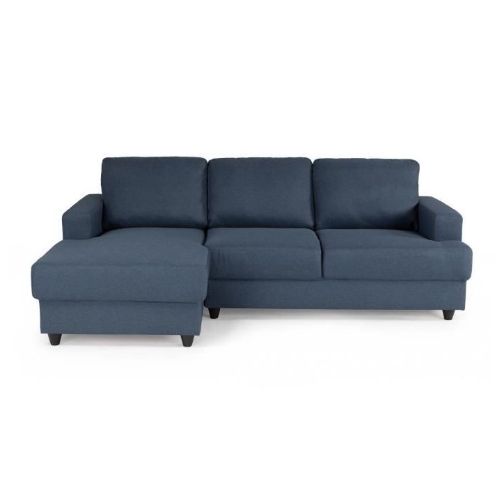 PAUL Canapé d'angle gauche 4 places - Tissu bleu - Contemporain - L 215 x P 140 cm - Fabriqué en Ukraine PAUL Canapé d'angle gauche 4 places - Tissu bleu - Contemporain - L 215 x P 140 cm - Fabriqué en Ukraine
