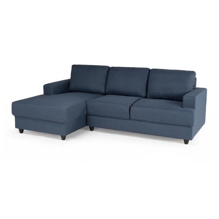 PAUL Canapé d'angle gauche 4 places - Tissu bleu - Contemporain - L 215 x P 140 cm - Fabriqué en Ukraine PAUL Canapé d'angle gauche 4 places - Tissu bleu - Contemporain - L 215 x P 140 cm - Fabriqué en Ukraine
