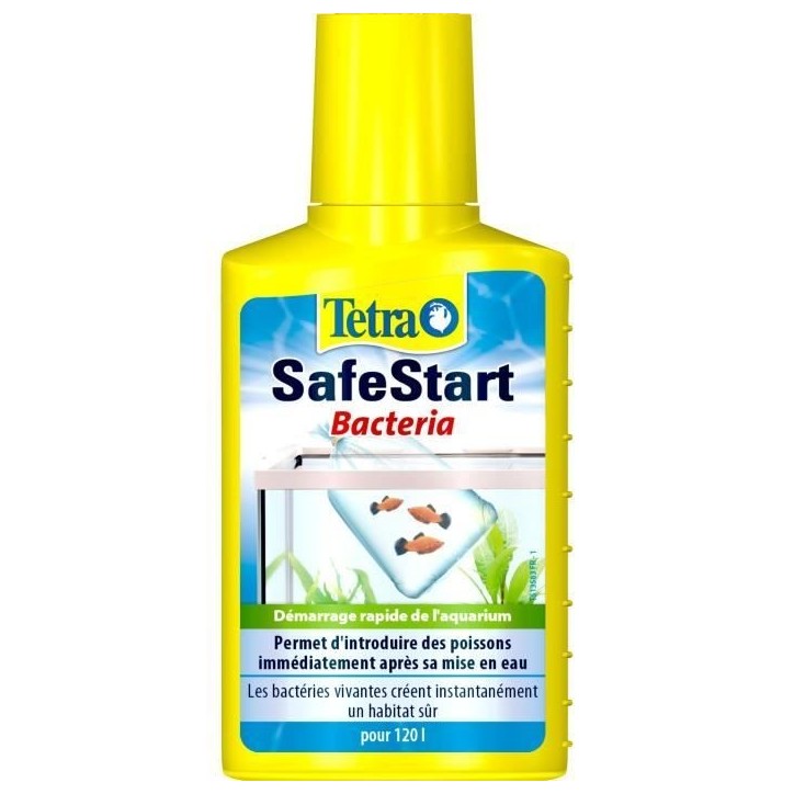 Tetra SafeStart - TETRA - Ensemencement bactérien pour aquarium - Permet une introduction plus rapide des poissons - 100 ml Tetra SafeStart - TETRA - Ensemencement bactérien pour aquarium - Permet une introduction plus rapide des poissons - 100 ml