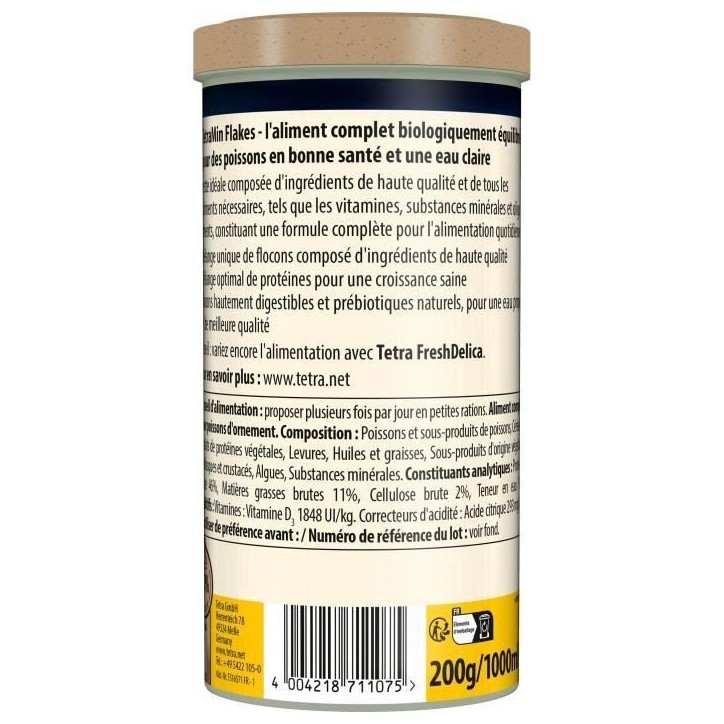 TetraMin Flocons - TETRA - Aliment complet pour poissons tropicaux - 1 L TetraMin Flocons - TETRA - Aliment complet pour poissons tropicaux - 1 L
