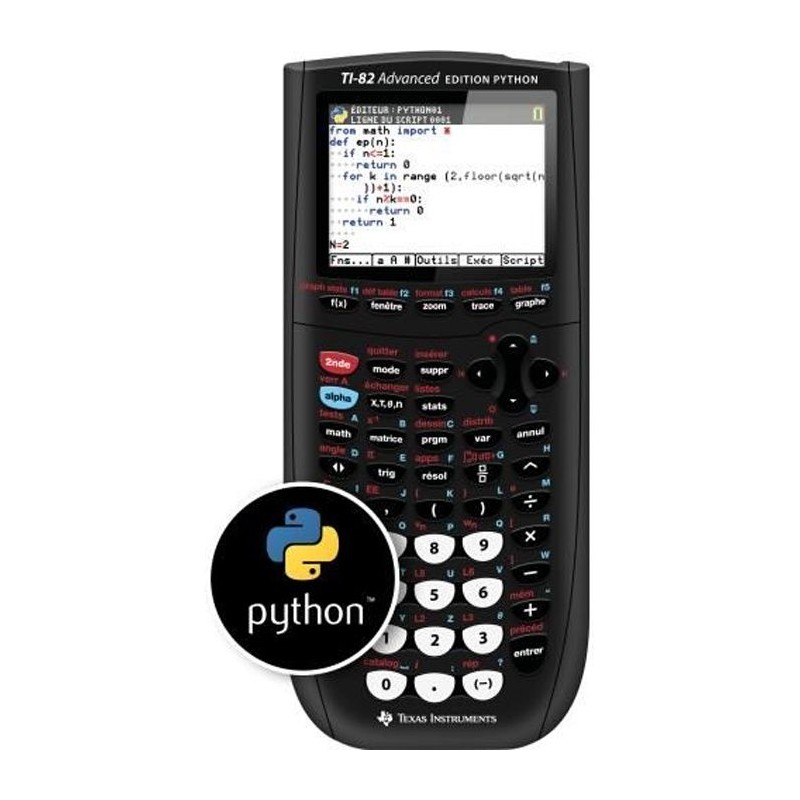 Calculatrice Texas Instruments TI-82 Ad Edition PYTHON - Noir Calculatrice Texas Instruments TI-82 Ad Edition PYTHON - Noir