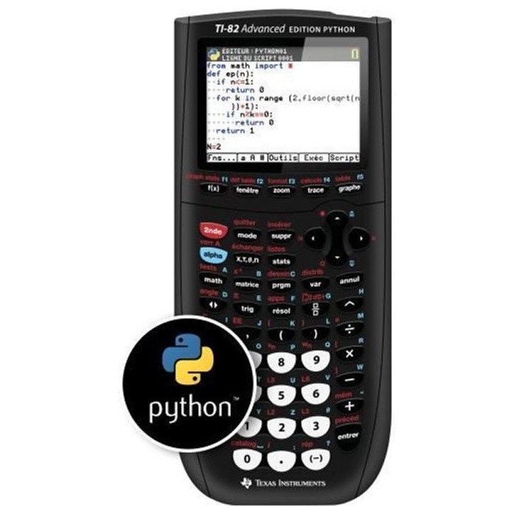 Calculatrice Texas Instruments TI-82 Ad Edition PYTHON - Noir Calculatrice Texas Instruments TI-82 Ad Edition PYTHON - Noir
