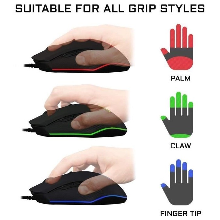 Souris Gamer Filaire - The G-Lab - KULT HELIUM - RGB - 6400 DPI - 6 Boutons - Noir