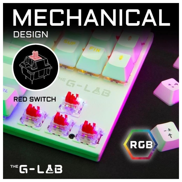 Pack Gamer 2 en 1 - The G-Lab - COMBO MERCURY - Souris Filaire - Clavier TKL Mécanique (Switch Rouge)