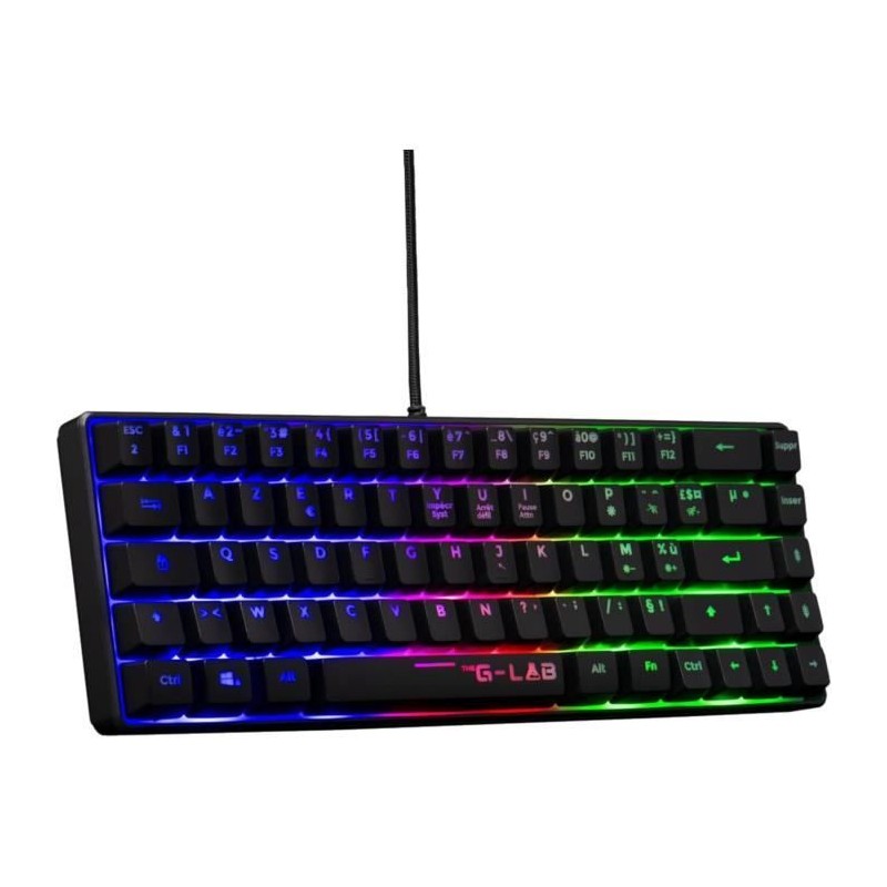 Clavier Gamer - The G-Lab - KEYZ HYDROGEN - 60% Format Compact - Rétr Clavier Gamer - The G-Lab - KEYZ HYDROGEN - 60% Format Compact - Rétr
