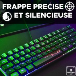 Clavier Gamer - The G-Lab - KEYZ HYDROGEN - 60% Format Compact - Rétr